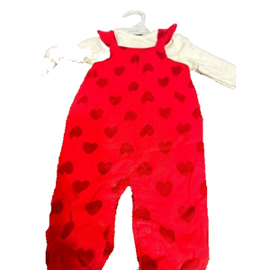 Target brand cat & jack girls valentines overall set 0-3m